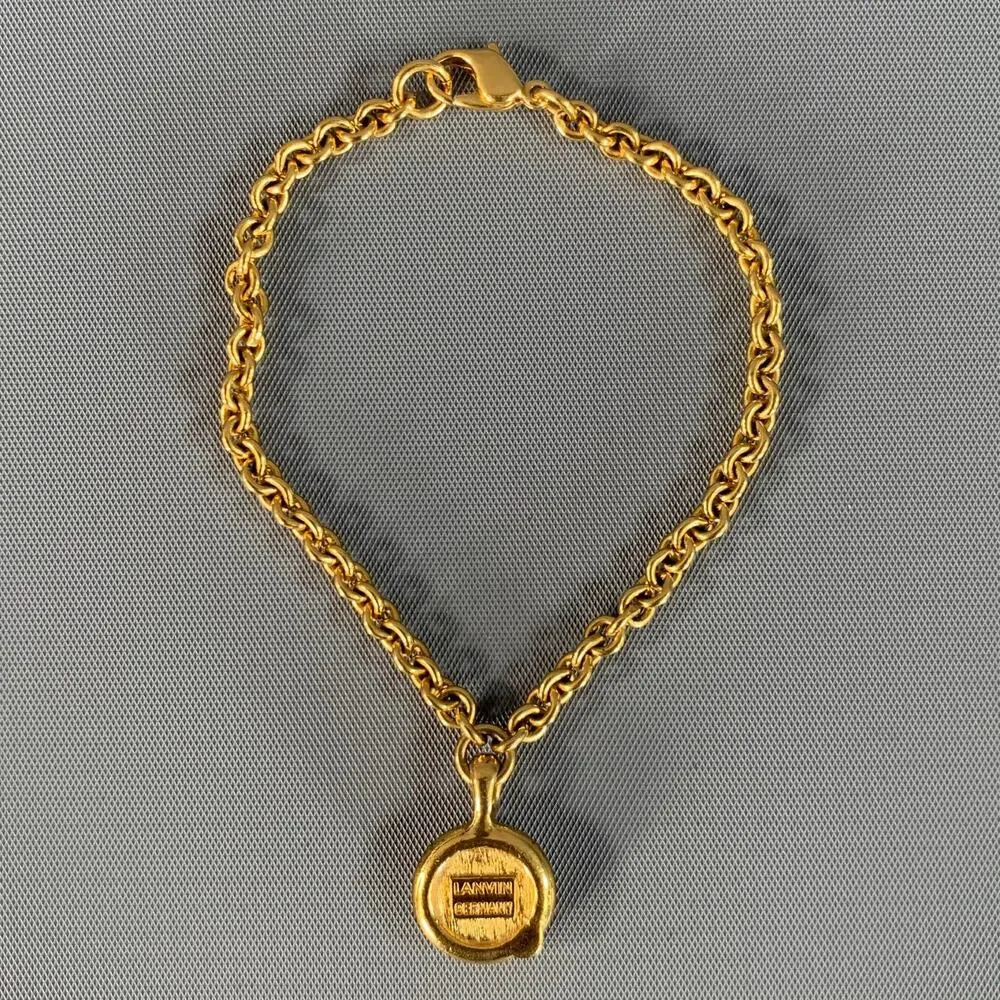 LANVIN Gold Shimmer Metallic Charm Bracelet
